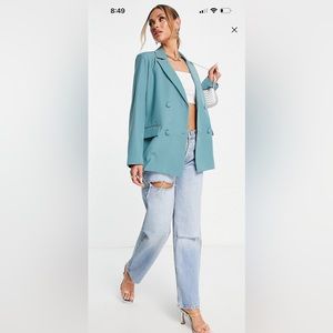 4th and reckless oversized double breasted blazer in mint green
